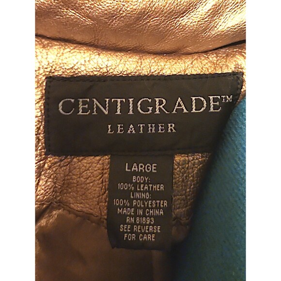 Metallic Bronze Gold LEATHER trench coat - Picture 5 of 7